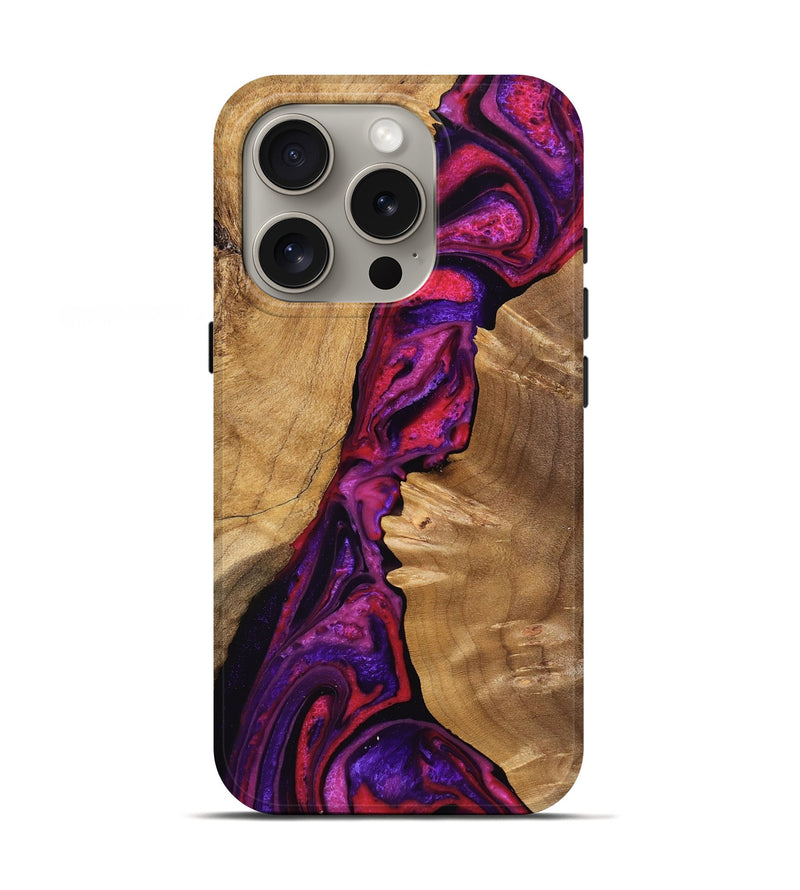 iPhone 16 Pro Wood Live Edge Phone Case - Aarav (Purple, 748952)
