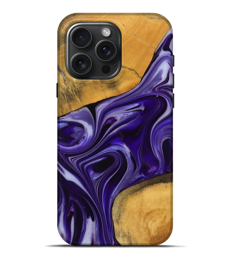 iPhone 16 Pro Max Wood Live Edge Phone Case - Bulah (Purple, 748962)