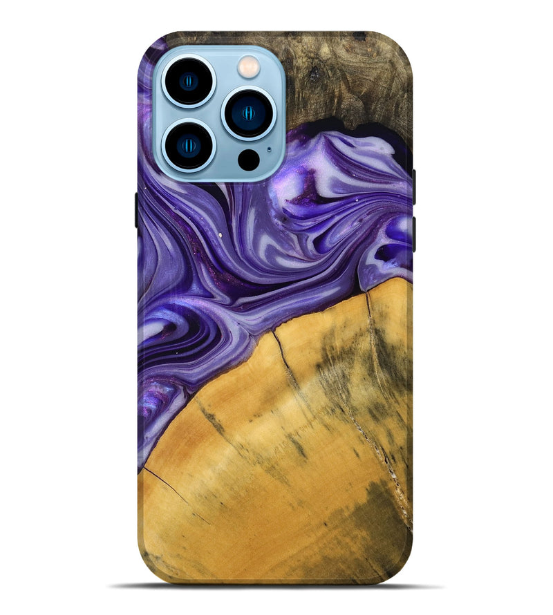 iPhone 14 Pro Max Wood Live Edge Phone Case - Mabelle (Purple, 748963)