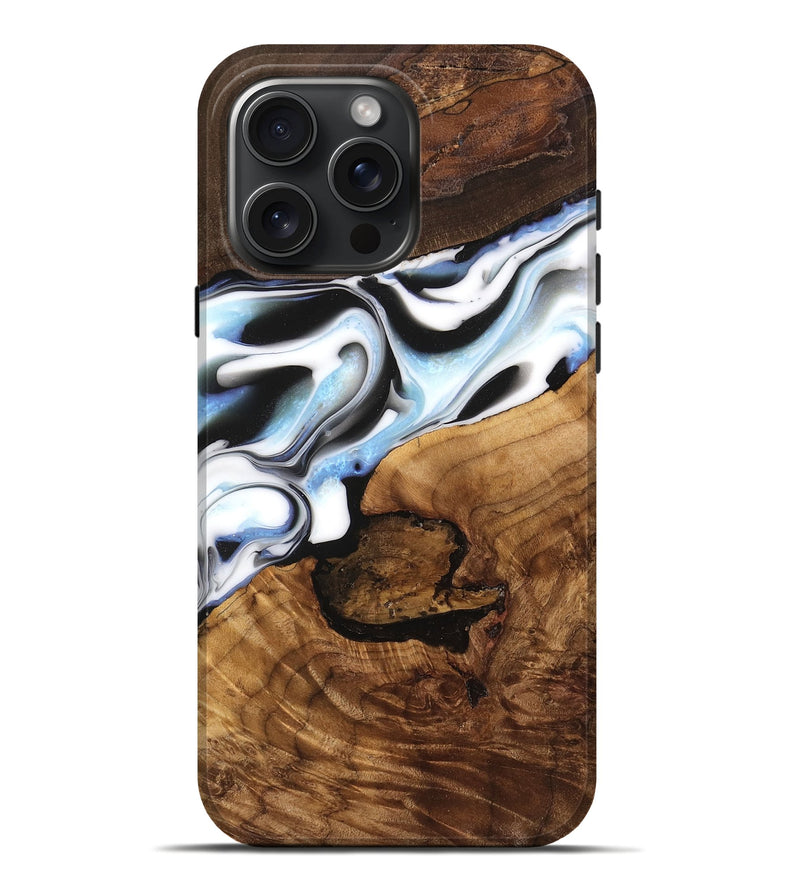 iPhone 16 Pro Max Wood Live Edge Phone Case - Anaya (Black & White, 748969)
