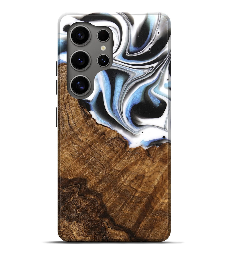 Galaxy S25 Ultra Wood Live Edge Phone Case - Mercy (Black & White, 748977)