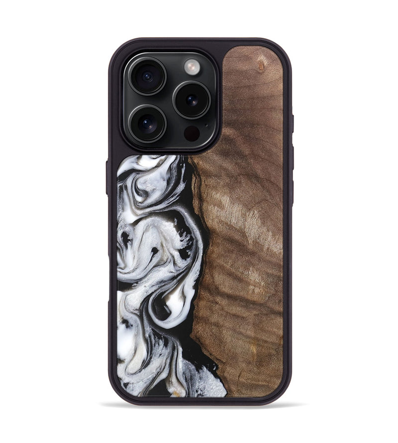 iPhone 16 Pro Wood Phone Case - Artis (Black & White, 748991)