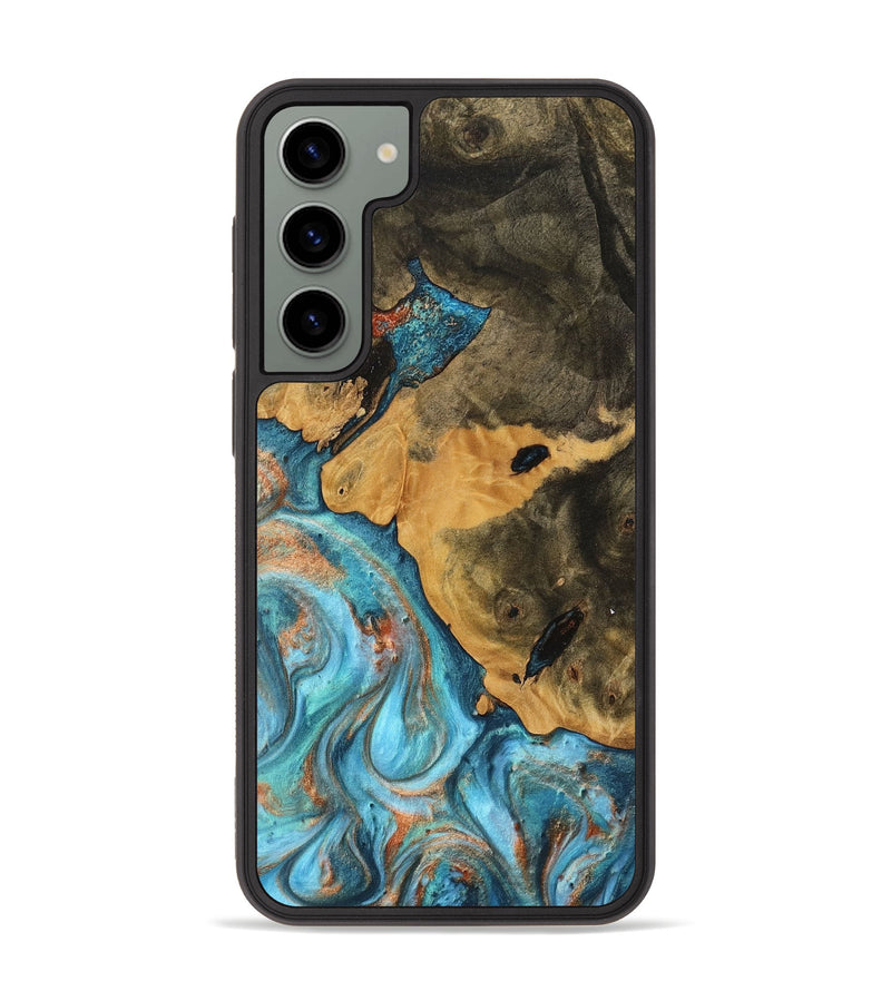 Galaxy S23 Plus Wood Phone Case - Carolee (Teal & Gold, 749085)