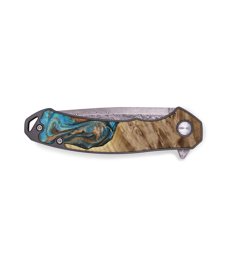EDC Wood Pocket Knife - Journey (Teal & Gold, 749152)