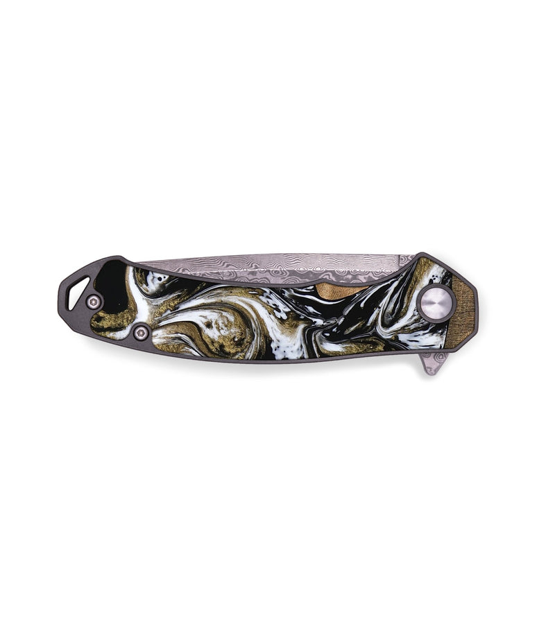 EDC Wood Pocket Knife - Paisley (Black & White, 749297)