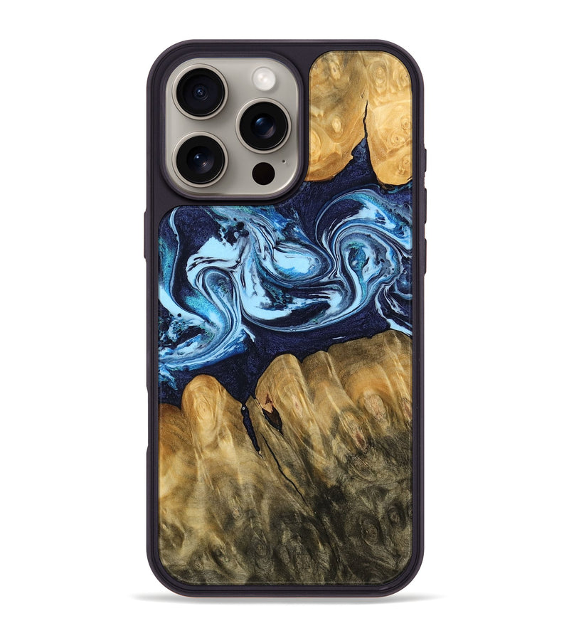 iPhone 16 Pro Max Wood Phone Case - Colton (Blue, 749309)