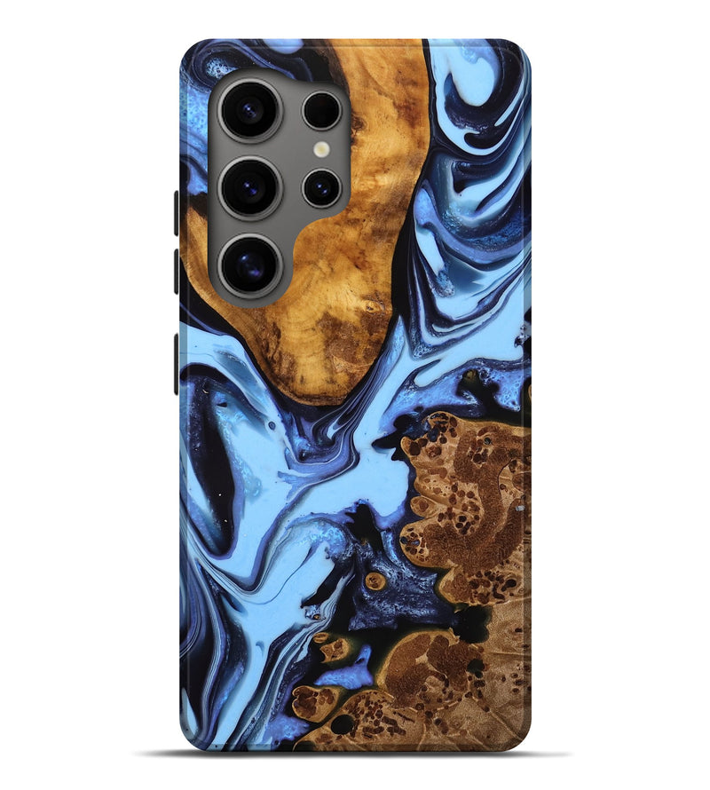 Galaxy S25 Ultra Wood Live Edge Phone Case - Dion (Blue, 749328)