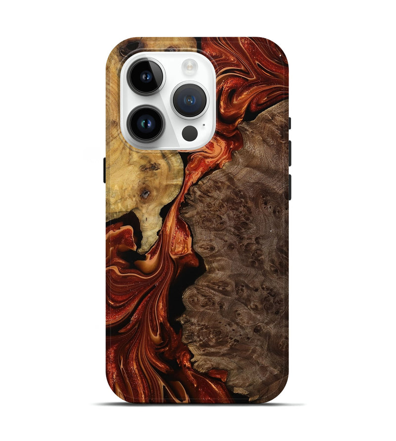 iPhone 15 Pro Wood Live Edge Phone Case - Bennett (Red, 749341)