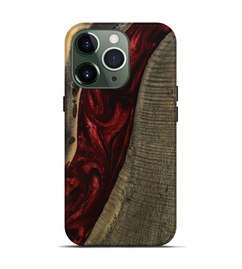 iPhone 13 Pro Wood Live Edge Phone Case - Rey (Red, 749342)
