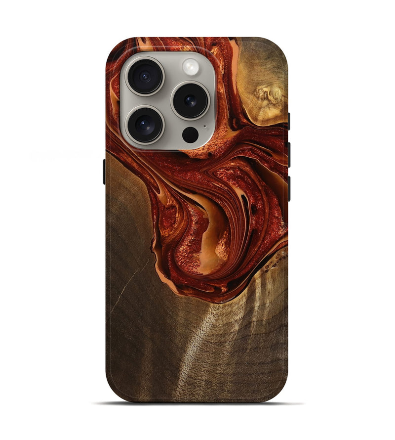 iPhone 16 Pro Wood Live Edge Phone Case - Ricky (Red, 749343)