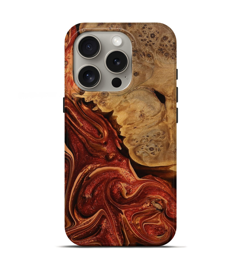 iPhone 16 Pro Wood Live Edge Phone Case - Lindsey (Red, 749346)