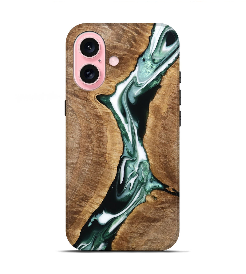 iPhone 16 Wood Live Edge Phone Case - Neo (Green, 749349)