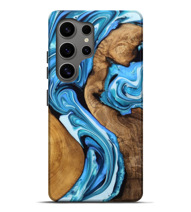 Galaxy S25 Ultra Wood Live Edge Phone Case - Denny (Blue, 749357)