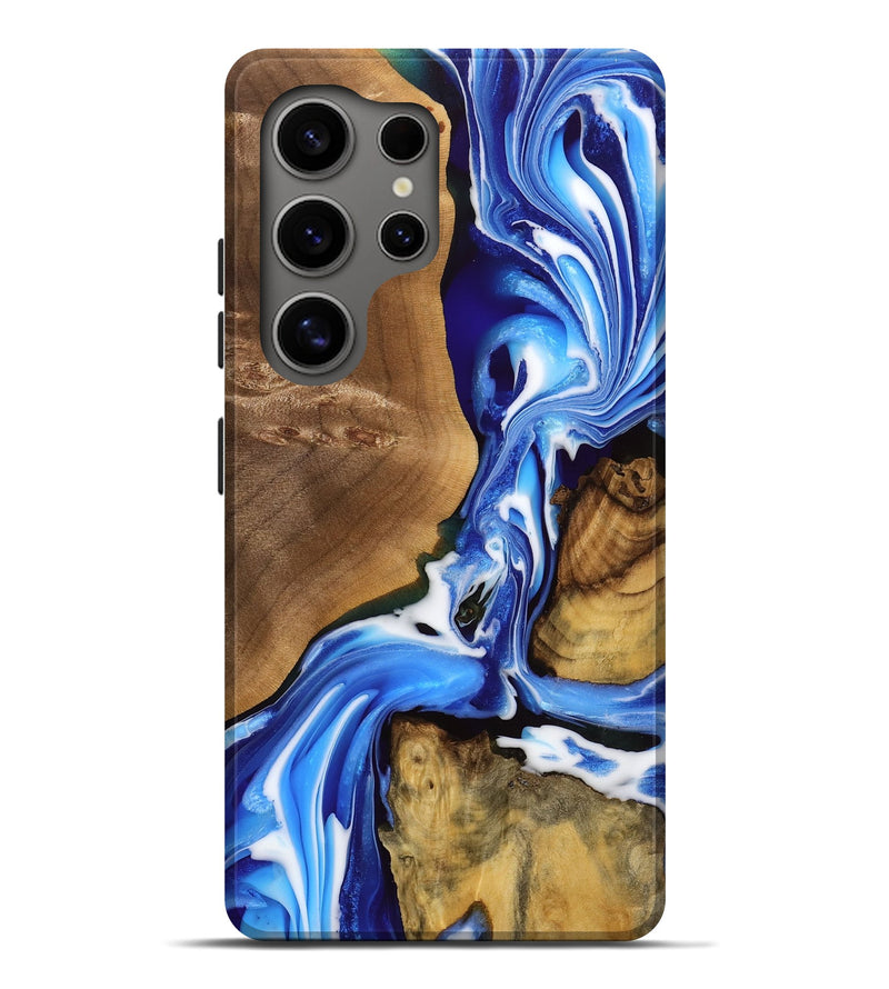 Galaxy S25 Ultra Wood Live Edge Phone Case - Sim (Blue, 749358)