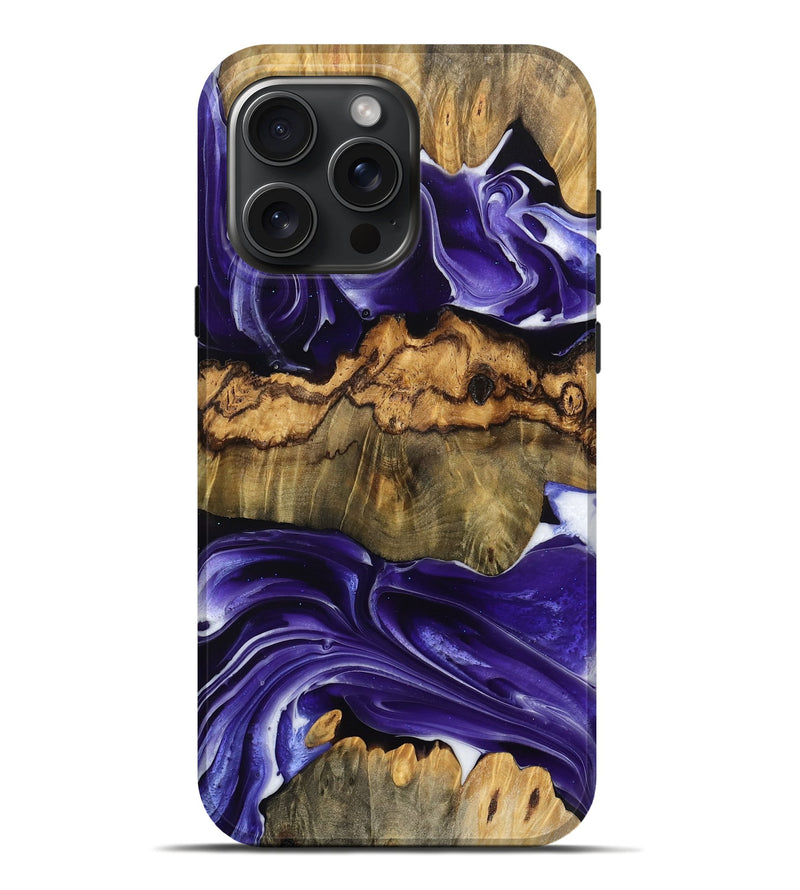 iPhone 16 Pro Max Wood Live Edge Phone Case - Jeromy (Purple, 749365)