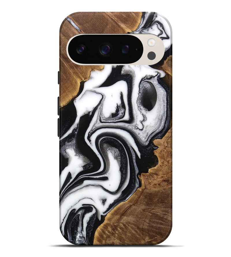 Pixel 9 Pro XL Wood Live Edge Phone Case - Aimee (Black & White, 749380)