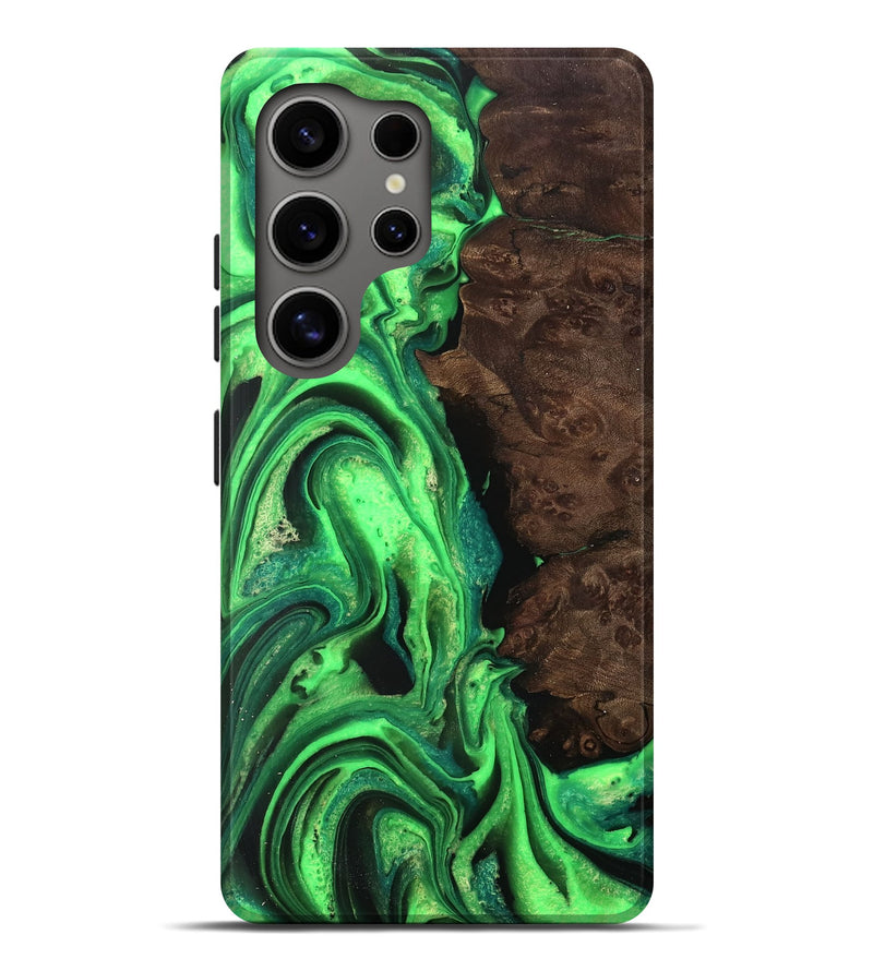 Galaxy S25 Ultra Wood Live Edge Phone Case - Leta (Green, 749383)