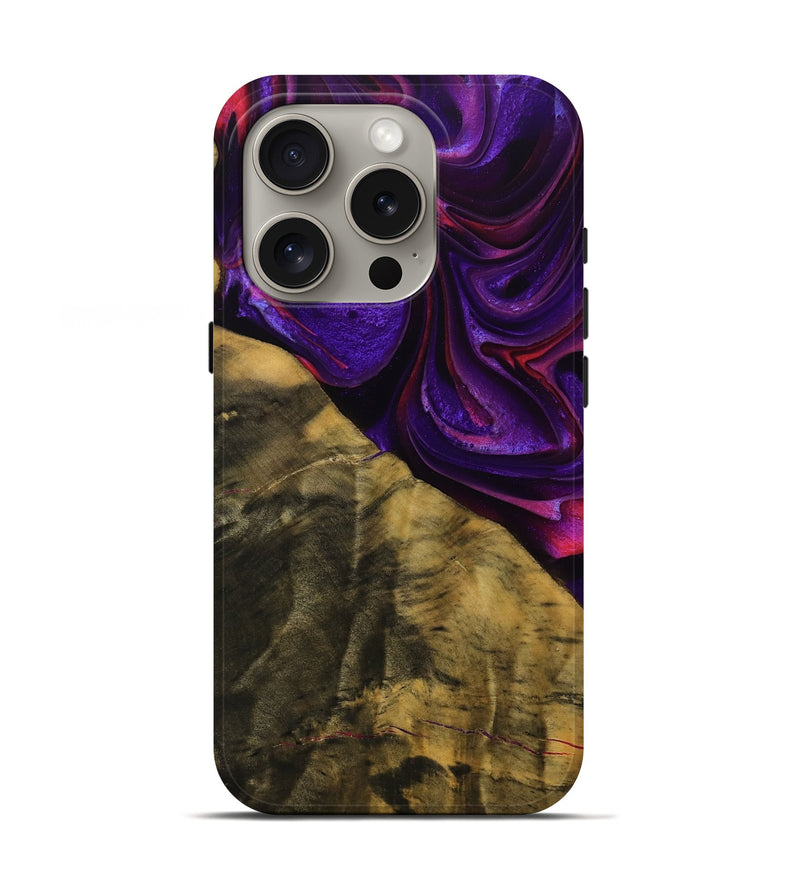 iPhone 16 Pro Wood Live Edge Phone Case - Delano (Purple, 749385)