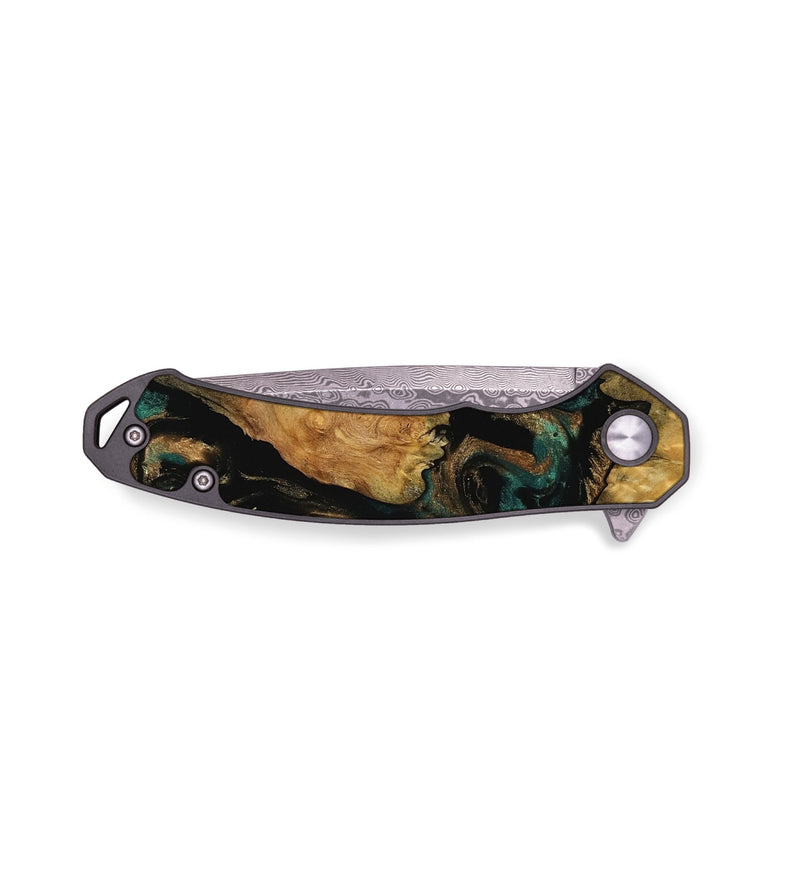 EDC Wood Pocket Knife - Katelin (Teal & Gold, 749479)