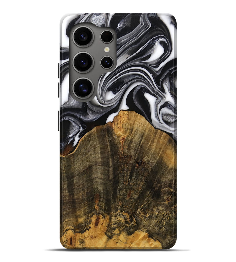 Galaxy S25 Ultra Wood Live Edge Phone Case - Sena (Black & White, 749622)
