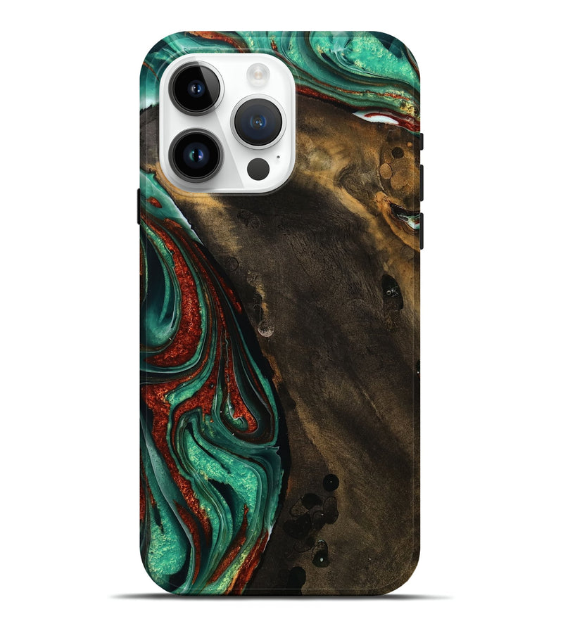 iPhone 15 Pro Max Wood Live Edge Phone Case - Erykah (Green, 749624)