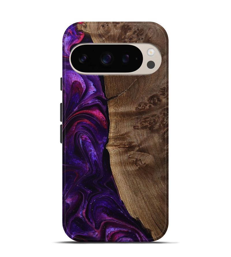 Pixel 9 Pro Wood Live Edge Phone Case - Kelley (Purple, 749627)