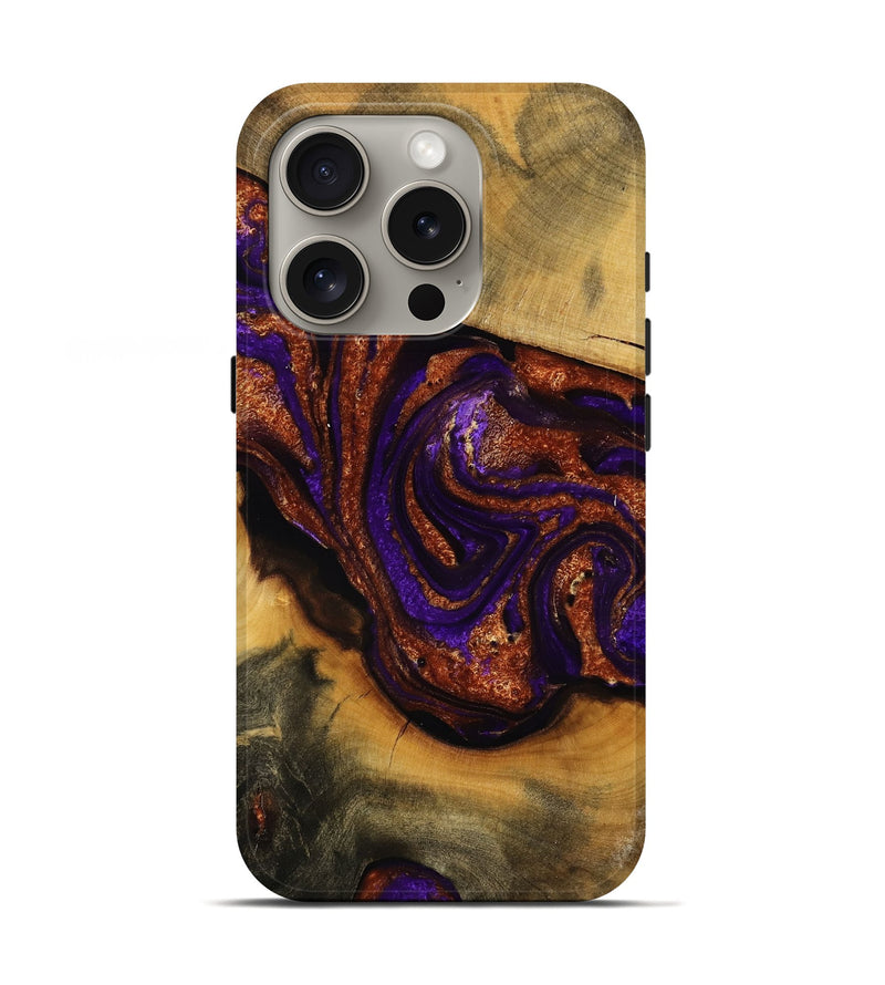 iPhone 16 Pro Wood Live Edge Phone Case - Otha (Purple, 749628)