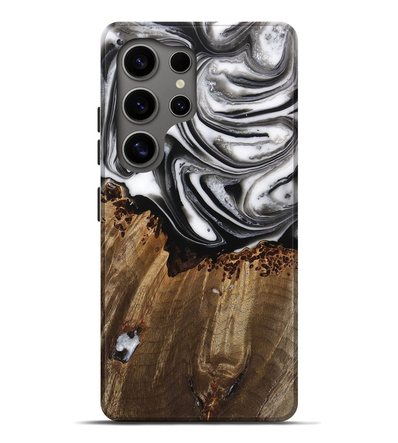 Galaxy S25 Ultra Wood Live Edge Phone Case - Bradyn (Black & White, 749632)