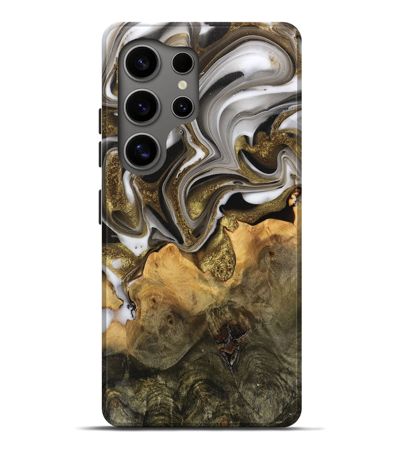 Galaxy S25 Ultra Wood Live Edge Phone Case - Yisroel (Black & White, 749637)