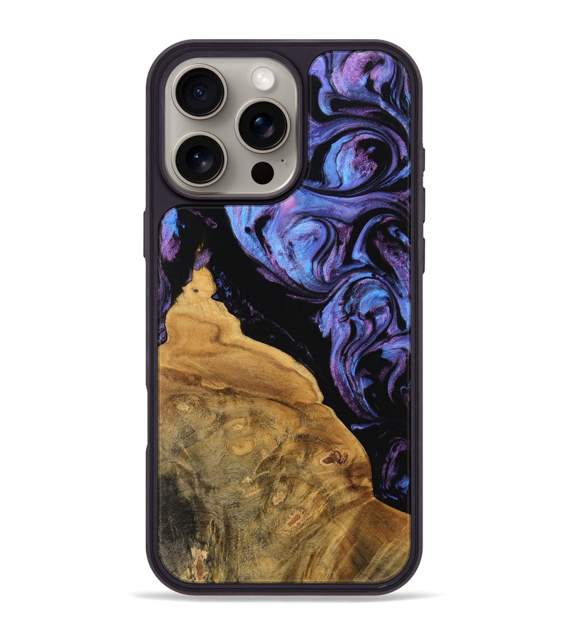 iPhone 16 Pro Max Wood Phone Case - Felix (Purple, 749682)