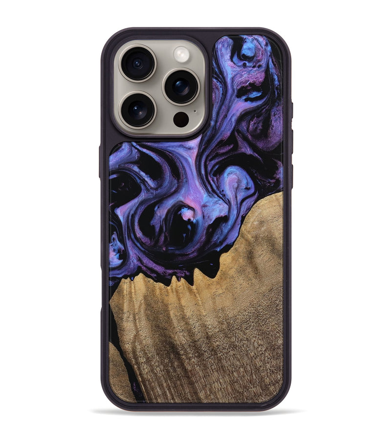 iPhone 16 Pro Max Wood Phone Case - Walter (Purple, 749843)