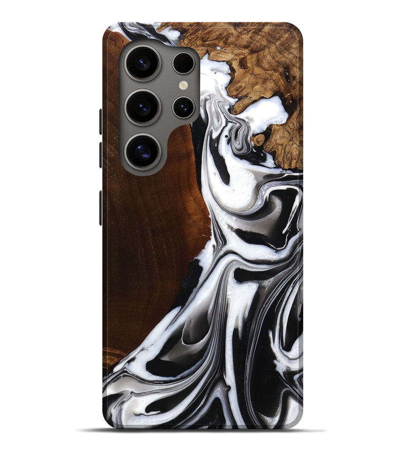 Galaxy S25 Ultra Wood Live Edge Phone Case - Ean (Black & White, 749929)