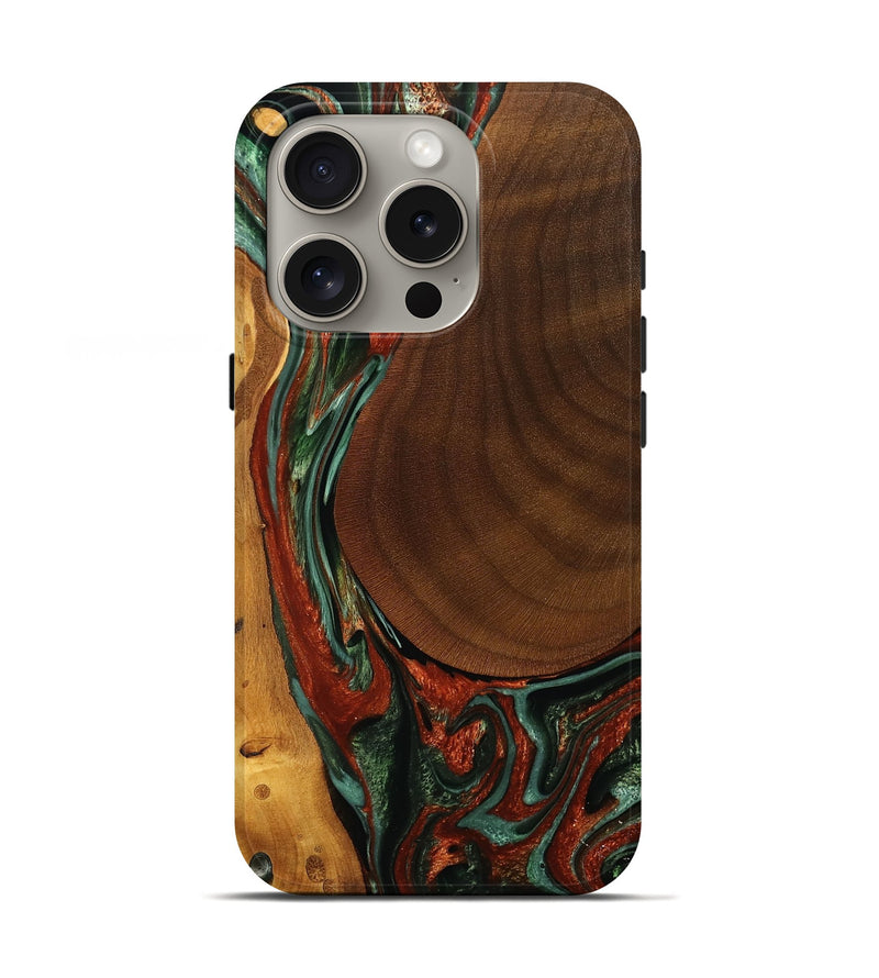 iPhone 16 Pro Wood Live Edge Phone Case - Brea (Green, 749933)