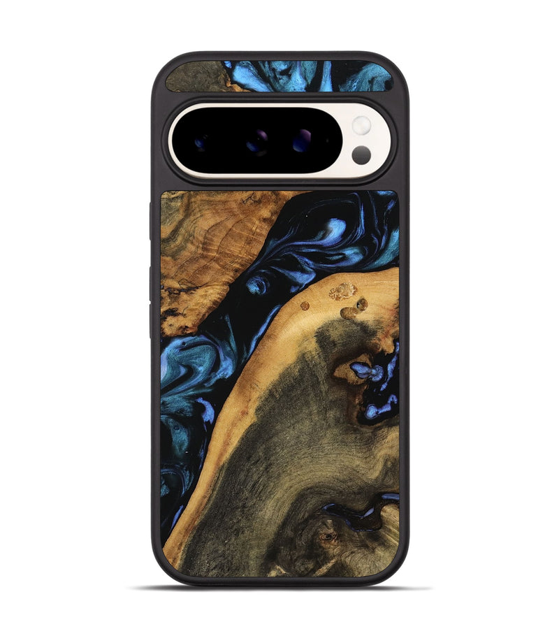 Pixel 9 Wood Phone Case - Cindy (Blue, 750037)