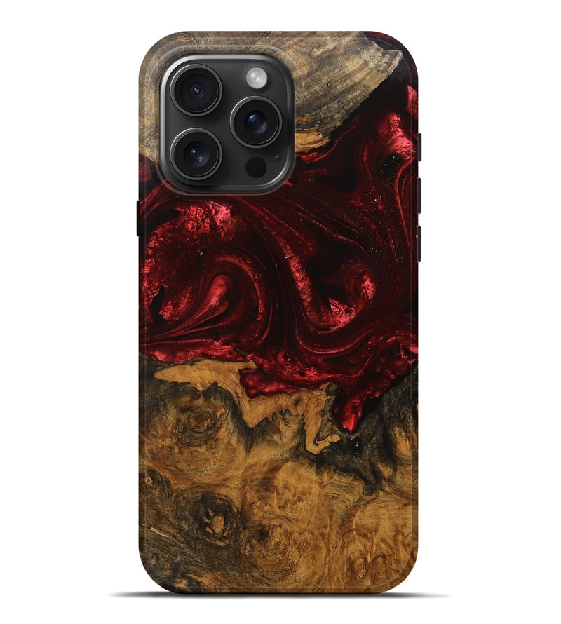 iPhone 16 Pro Max Wood Live Edge Phone Case - Bodie (Red, 750324)