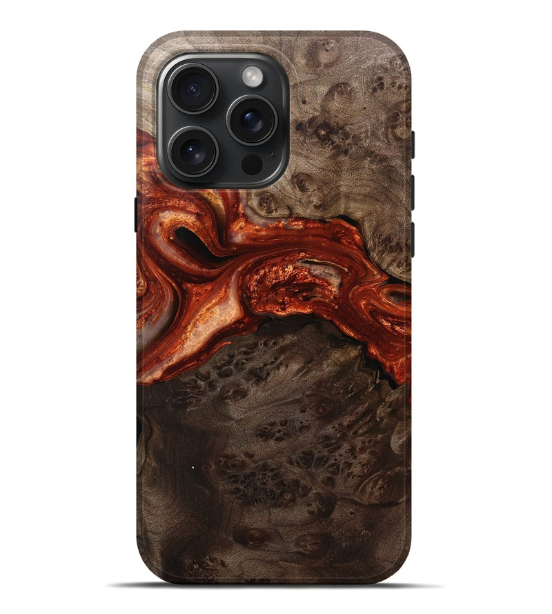 iPhone 16 Pro Max Wood Live Edge Phone Case - Karsyn (Red, 750325)