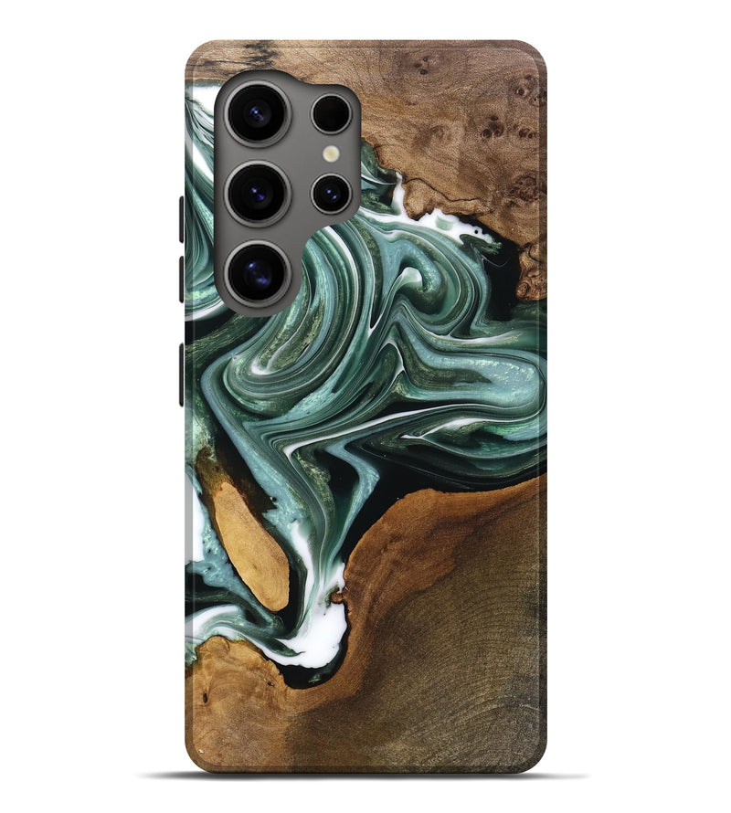 Galaxy S25 Ultra Wood Live Edge Phone Case - Elowyn (Green, 750334)
