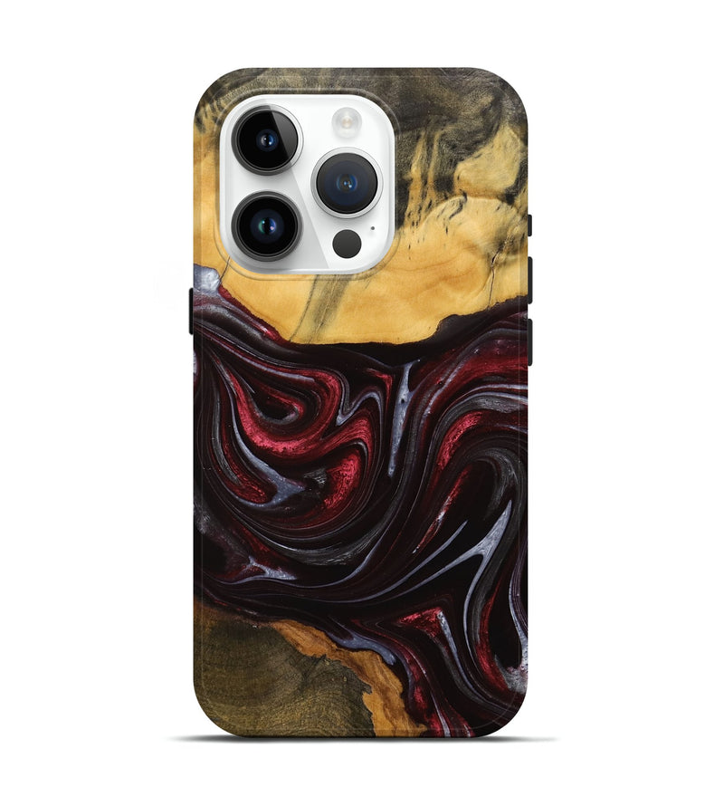 iPhone 15 Pro Wood Live Edge Phone Case - Reta (Red, 750335)