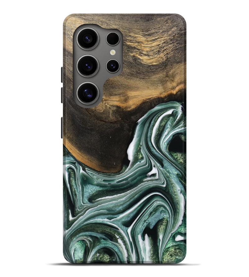 Galaxy S25 Ultra Wood Live Edge Phone Case - Nichole (Green, 750336)
