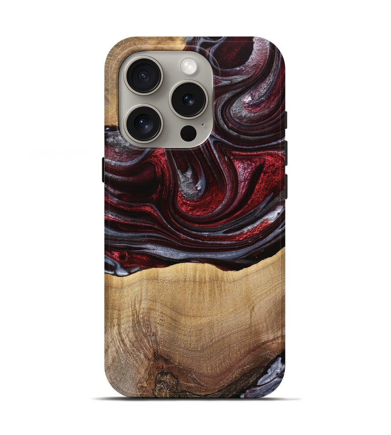iPhone 16 Pro Wood Live Edge Phone Case - Hazel (Red, 750342)