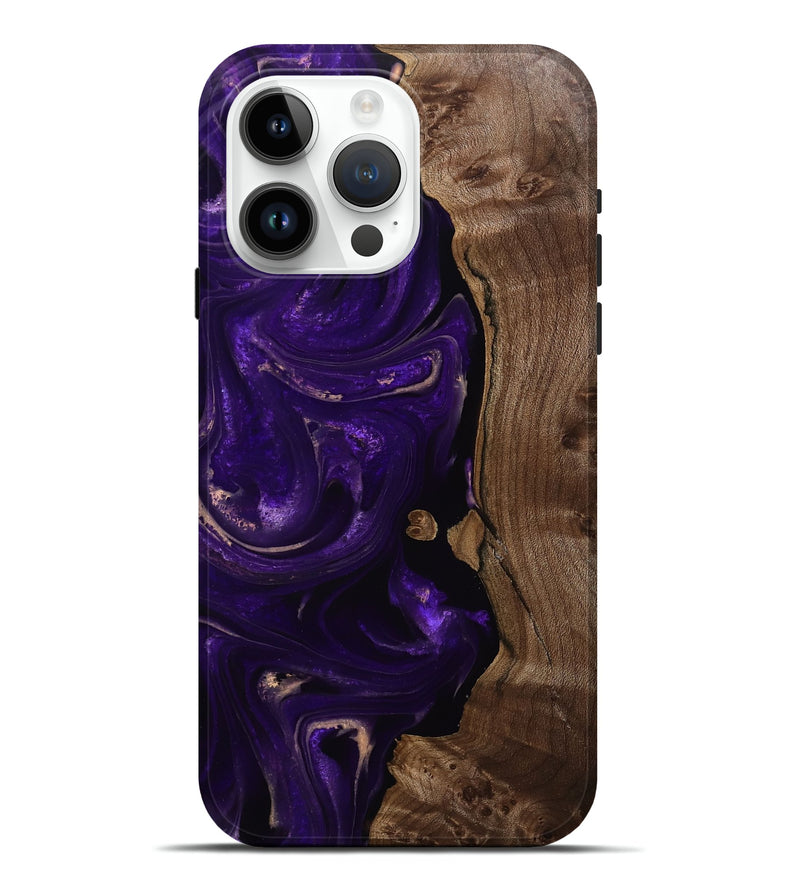 iPhone 15 Pro Max Wood Live Edge Phone Case - Ava (Purple, 750357)