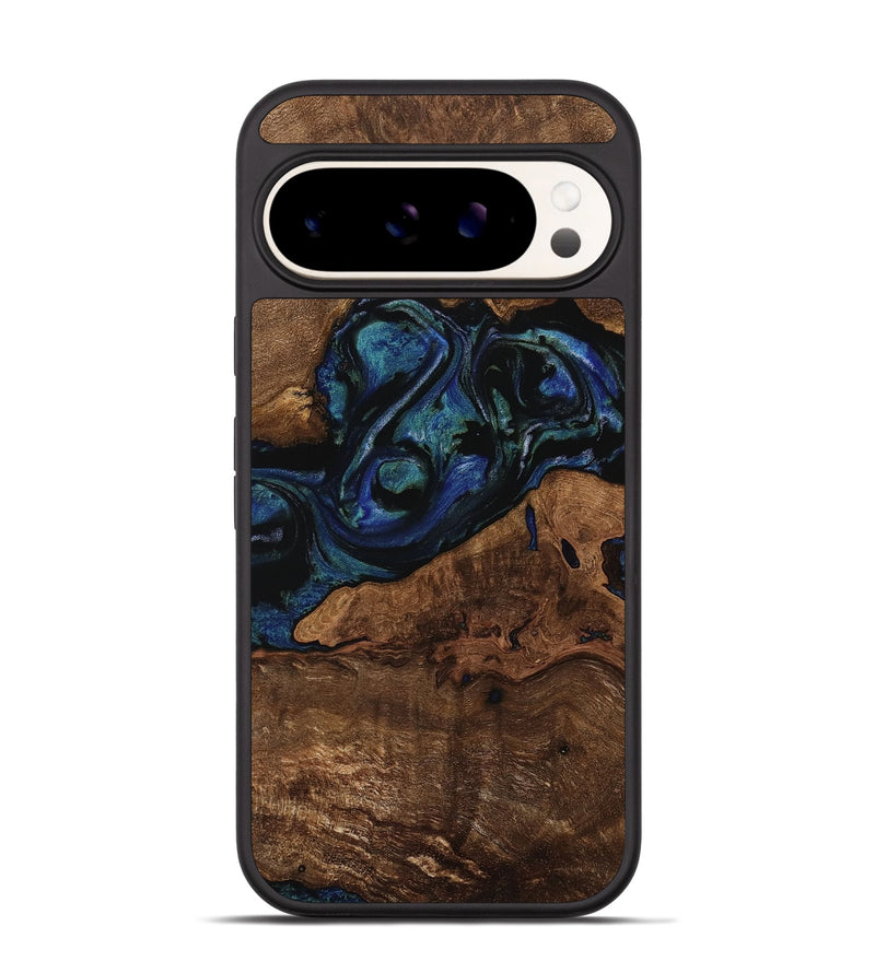 Pixel 9 Wood Phone Case - Alijah (Blue, 750663)
