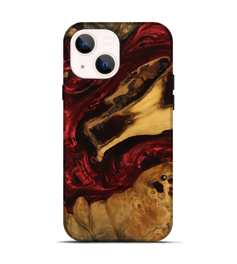 iPhone 14 Wood Live Edge Phone Case - Westley (Red, 750705)