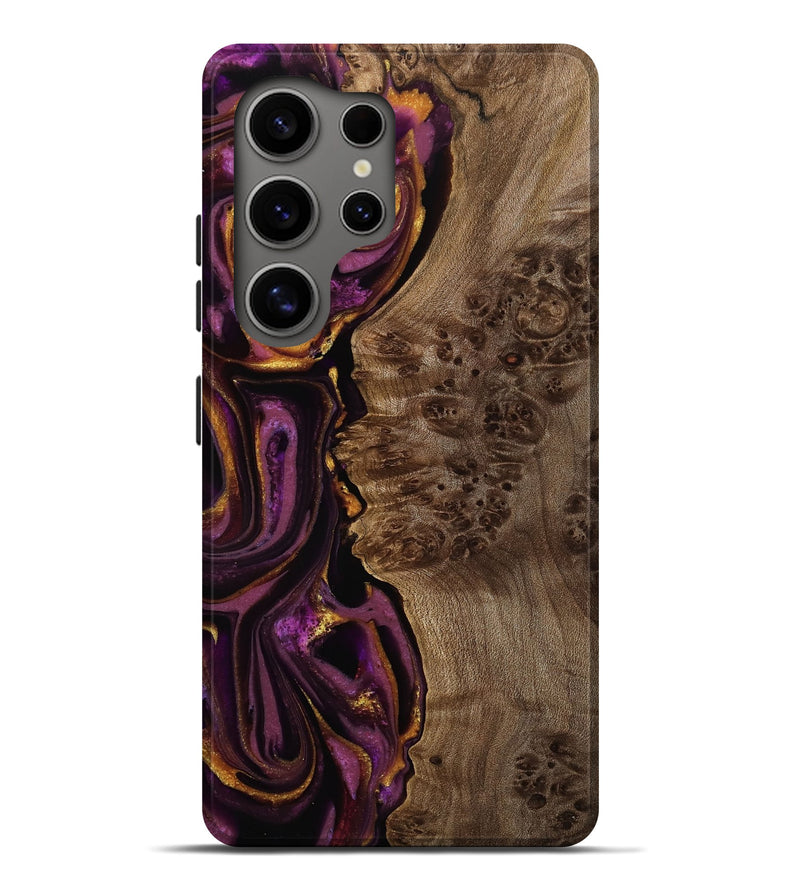 Galaxy S25 Ultra Wood Live Edge Phone Case - Aarav (Purple, 750722)