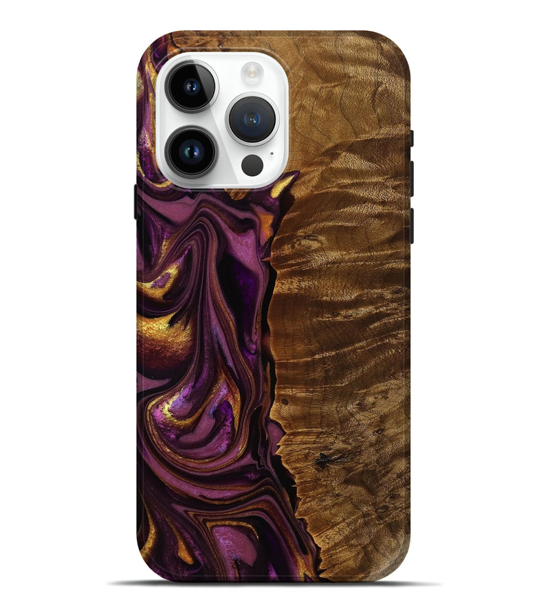 iPhone 15 Pro Max Wood Live Edge Phone Case - Shayna (Purple, 750727)