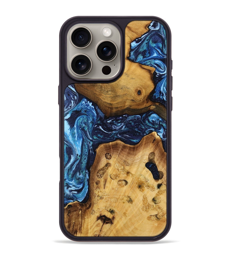 iPhone 16 Pro Max Wood Phone Case - Albina (Blue, 751089)