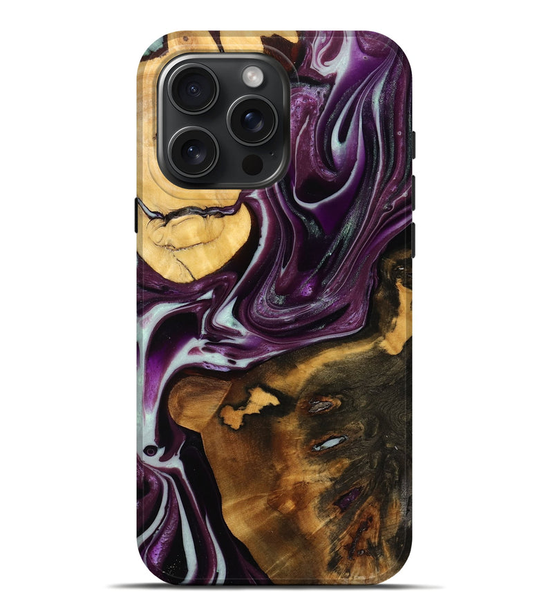iPhone 16 Pro Max Wood Live Edge Phone Case - Truett (Purple, 751254)