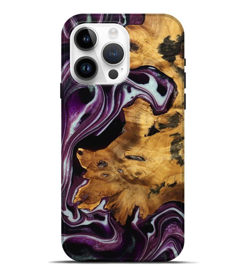 iPhone 15 Pro Max Wood Live Edge Phone Case - Dorla (Purple, 751276)