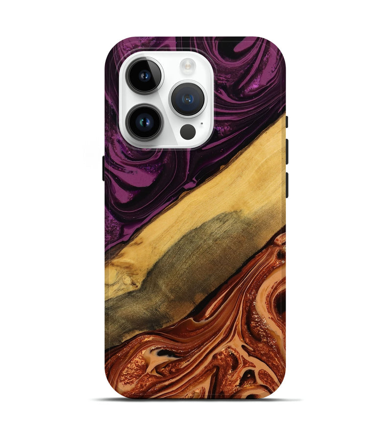 iPhone 15 Pro Wood Live Edge Phone Case - Deon (Red, 751286)