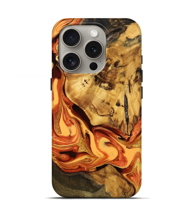 iPhone 16 Pro Wood Live Edge Phone Case - Sommer (Red, 751298)